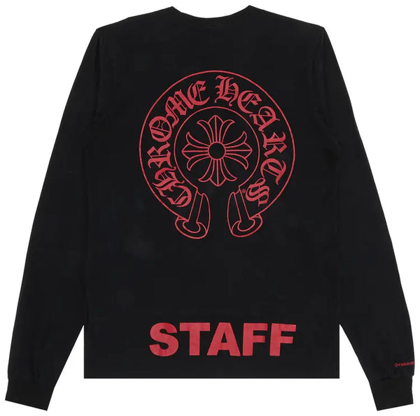 Chrome Hearts Long Sleeve Staff T-Shirt Black Red