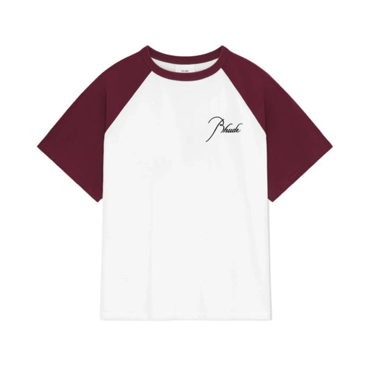 Rhude Raglan Tee Vintage White/Bordeaux