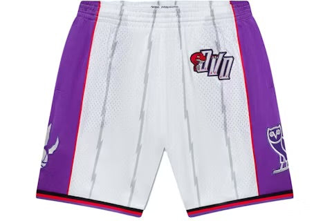 OVO Mitchell And Ness '95 Raptors Basketball Short White/Purple