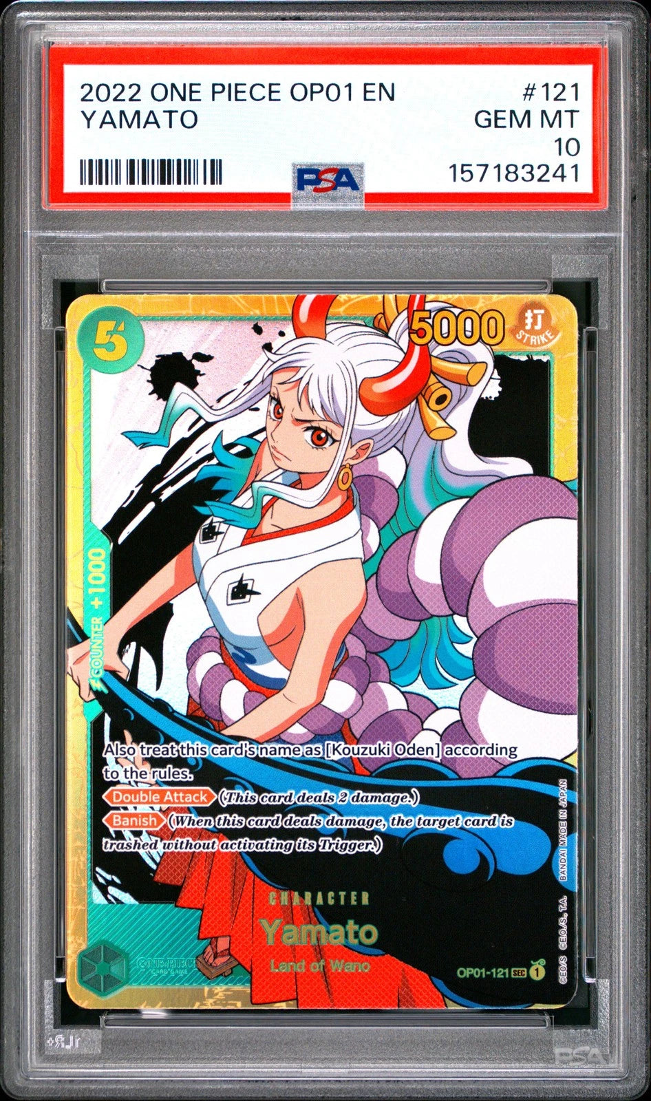 2022 One Piece OP01 Romance Dawn Yamato PSA10