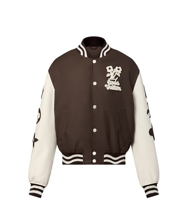 Louis Vuitton by Tyler The Creator Embroidered Varsity Jacket Brown