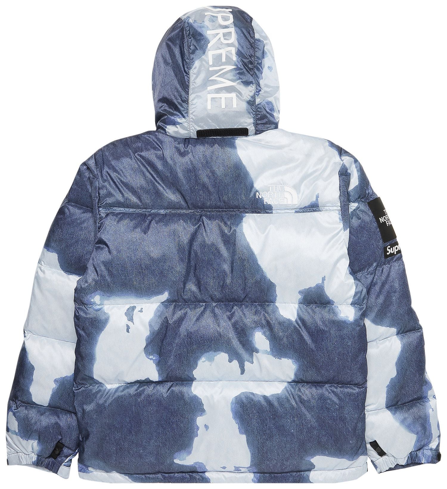 Supreme x The North Face Bleached Denim Print Nuptse Jacket 'Indigo'