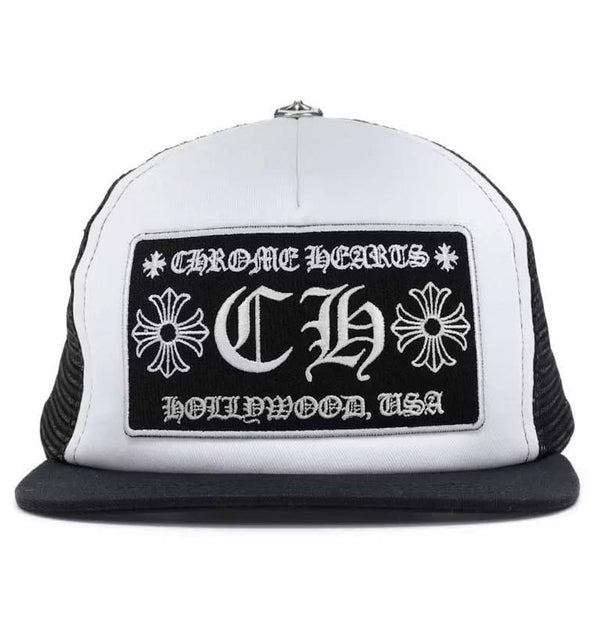 Chrome Hearts Hollywood Trucker Hat Black/White