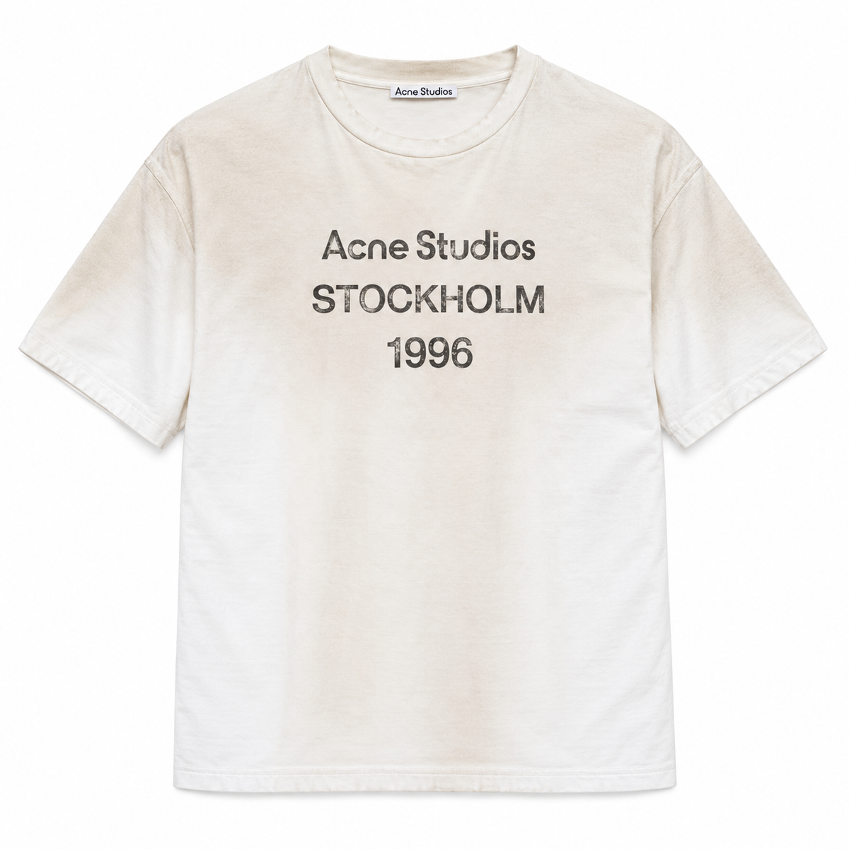 Acne Studio Logo Relaxed Tee Dusty White Beige