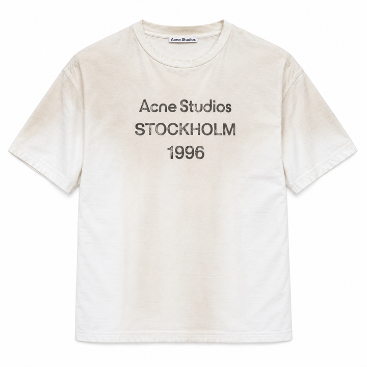 Acne Studio Logo Relaxed Tee Dusty White Beige