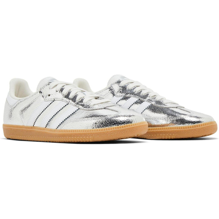Adidas Samba OG Silver Metallic Cracked Leather (Women's)