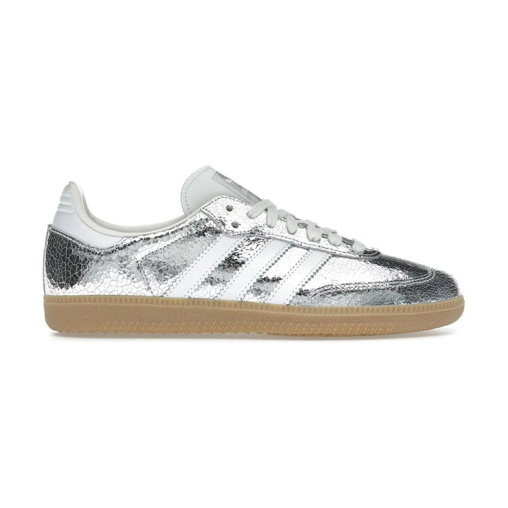 Adidas Samba OG Silver Metallic Cracked Leather (Women's)