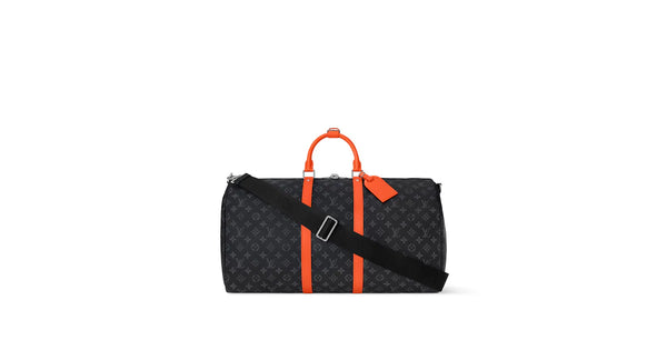 Louis Vuitton Monogram Eclipse Orange Canvas Keepall 50