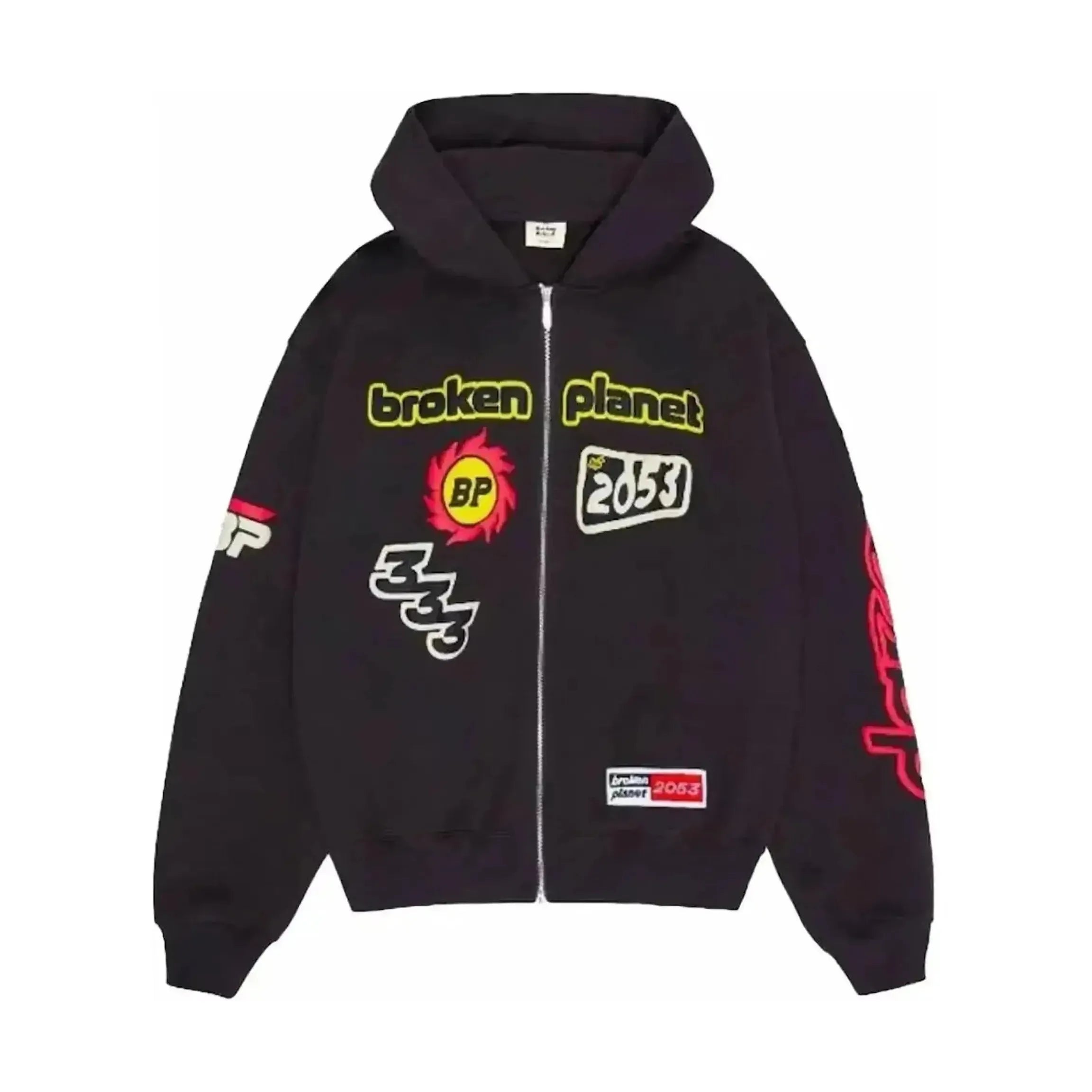 Broken Planet Performance Zip Up Hoodie Soot Black