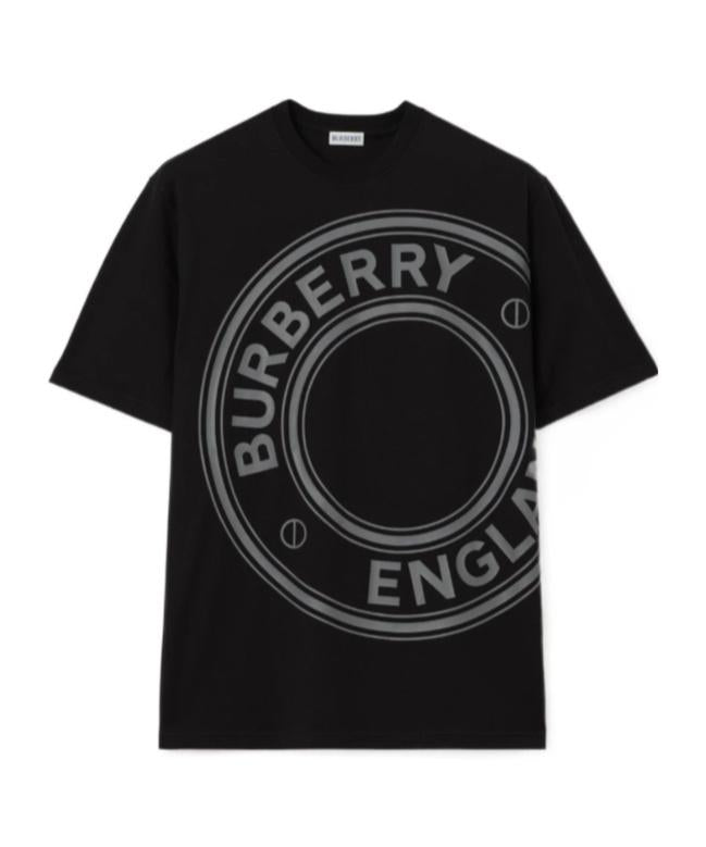 Burberry Men's Logo Graphic Cotton T-Shirt Black