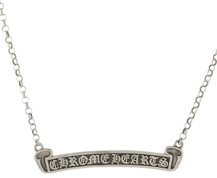 Chrome Hearts Scroll Label Chain Necklace « Silver »