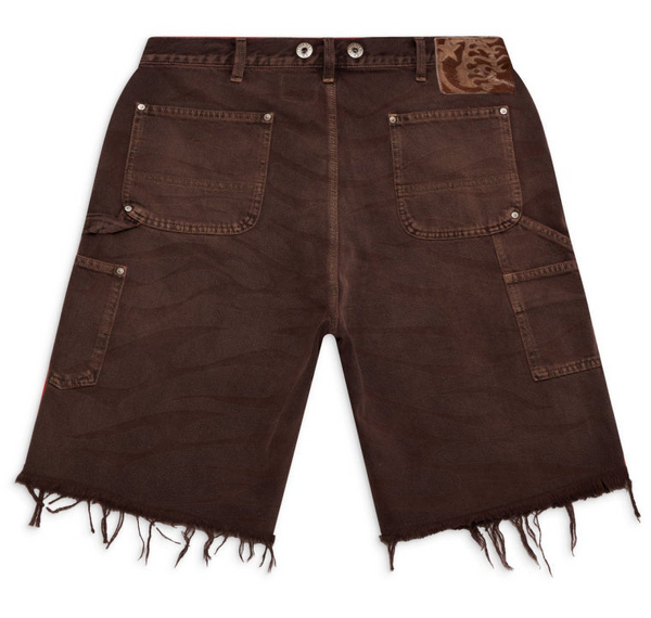 Hellstar Studded Denim Shorts Brown