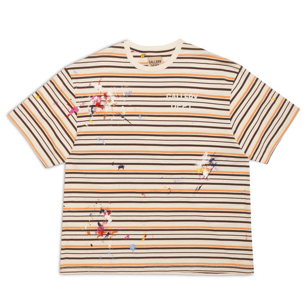Gallery Dept Multicolor Striped Paint Splatter Logo T-Shirt