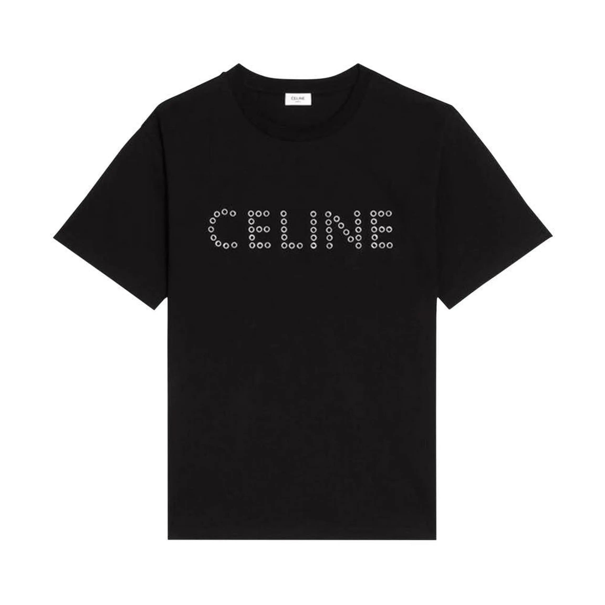 Celine Studded Logo Black T-shirt