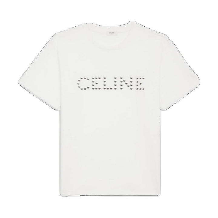 Celine Studded Logo White T-Shirt