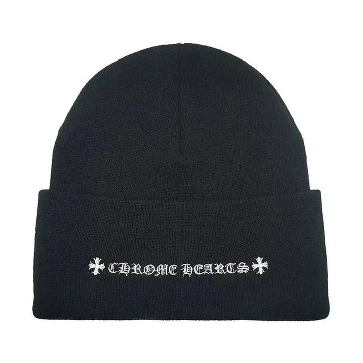 Chrome Hearts Embroidered CH Logo Black Beanie