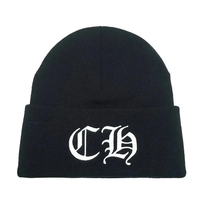 Chrome Hearts Embroidered CH Logo Black Beanie