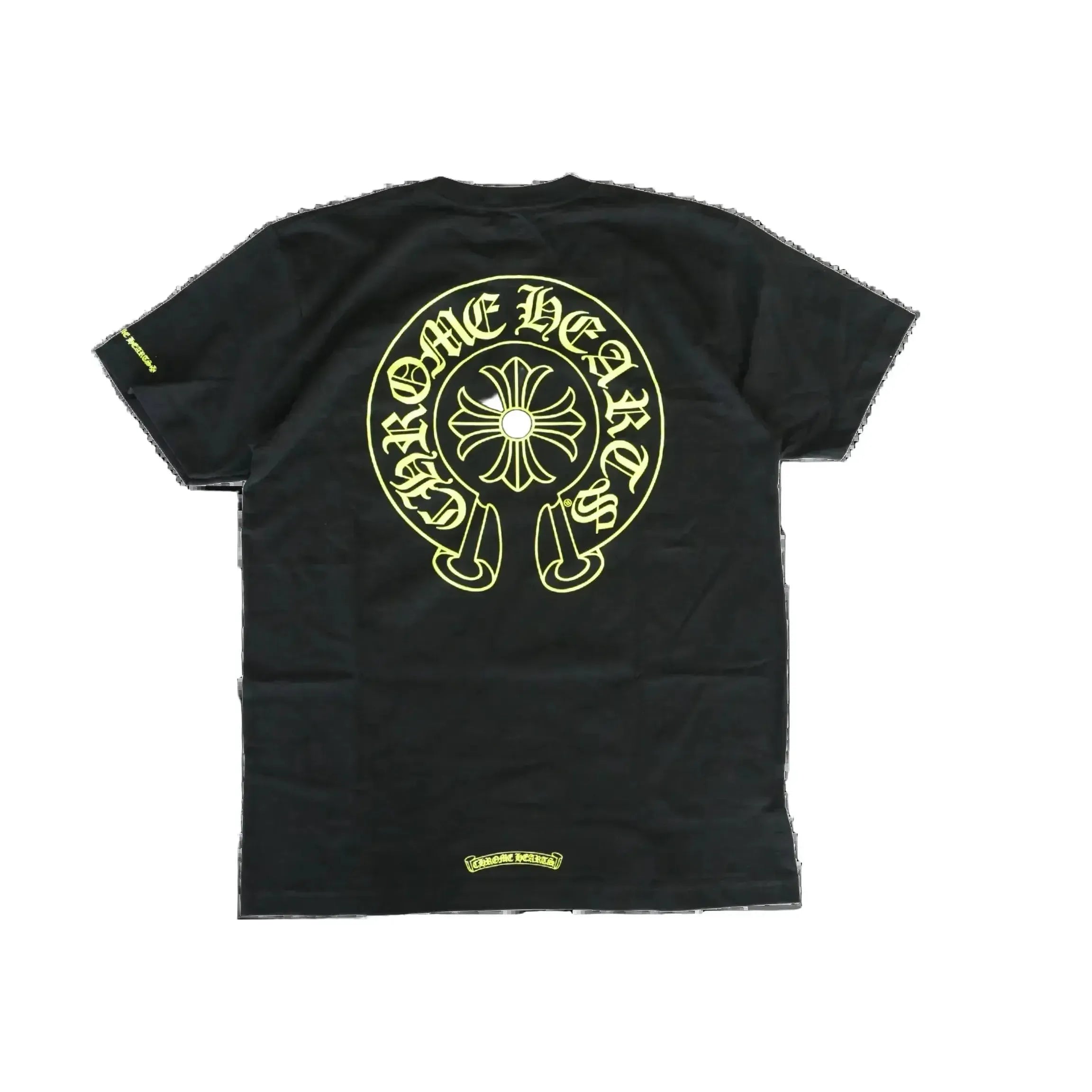 Chrome Hearts Horseshoe Pocket Neon Yellow T-Shirt Black