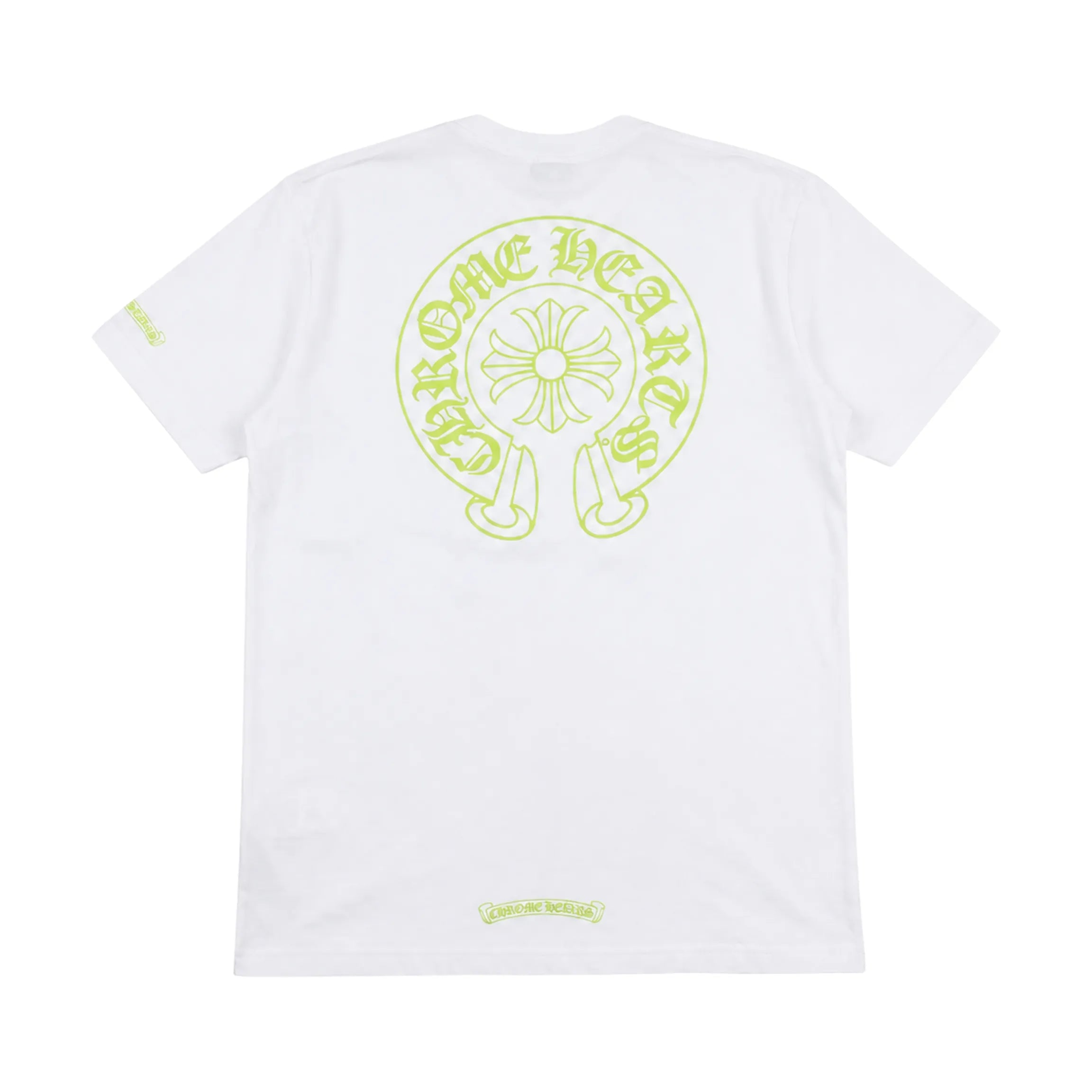 Chrome Hearts Horseshoe Pocket Neon Yellow T-Shirt White