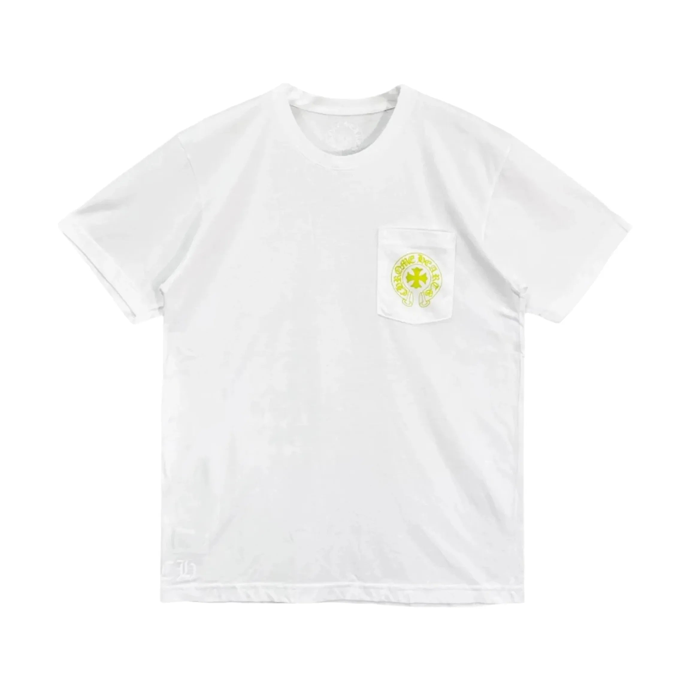 Chrome Hearts Horseshoe Pocket Neon Yellow T-Shirt White