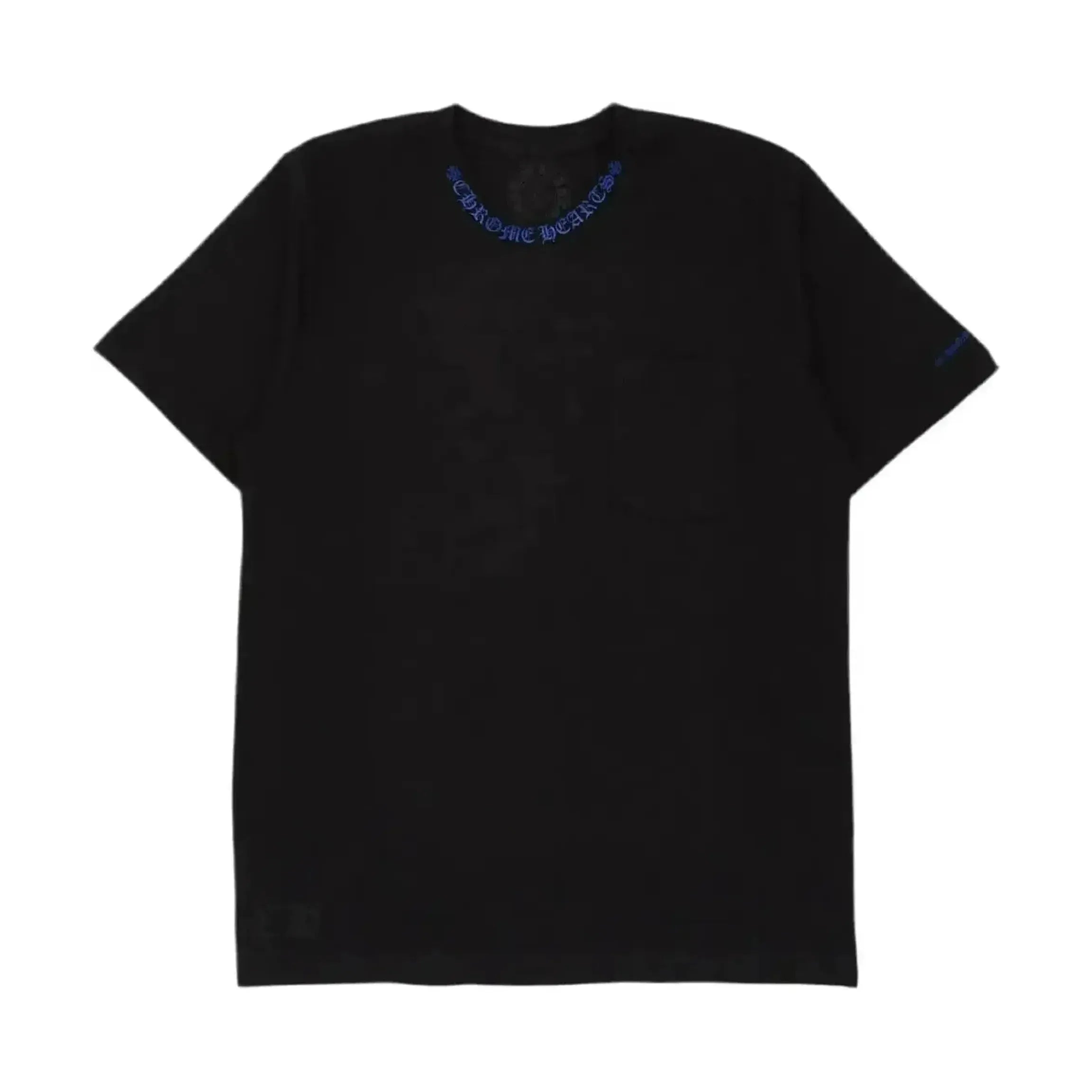 Chrome Hearts Neck Logo Pocket Short Sleeve Tee Shirt Black Blue