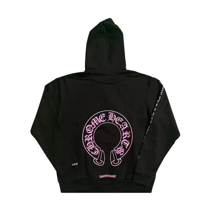 Chrome Hearts Online Exclusive Horse Shoe Hoodie Black/Pink