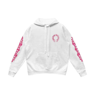 Chrome Hearts Pink Horseshoe Floral
Sleeve Pullover Hoodie