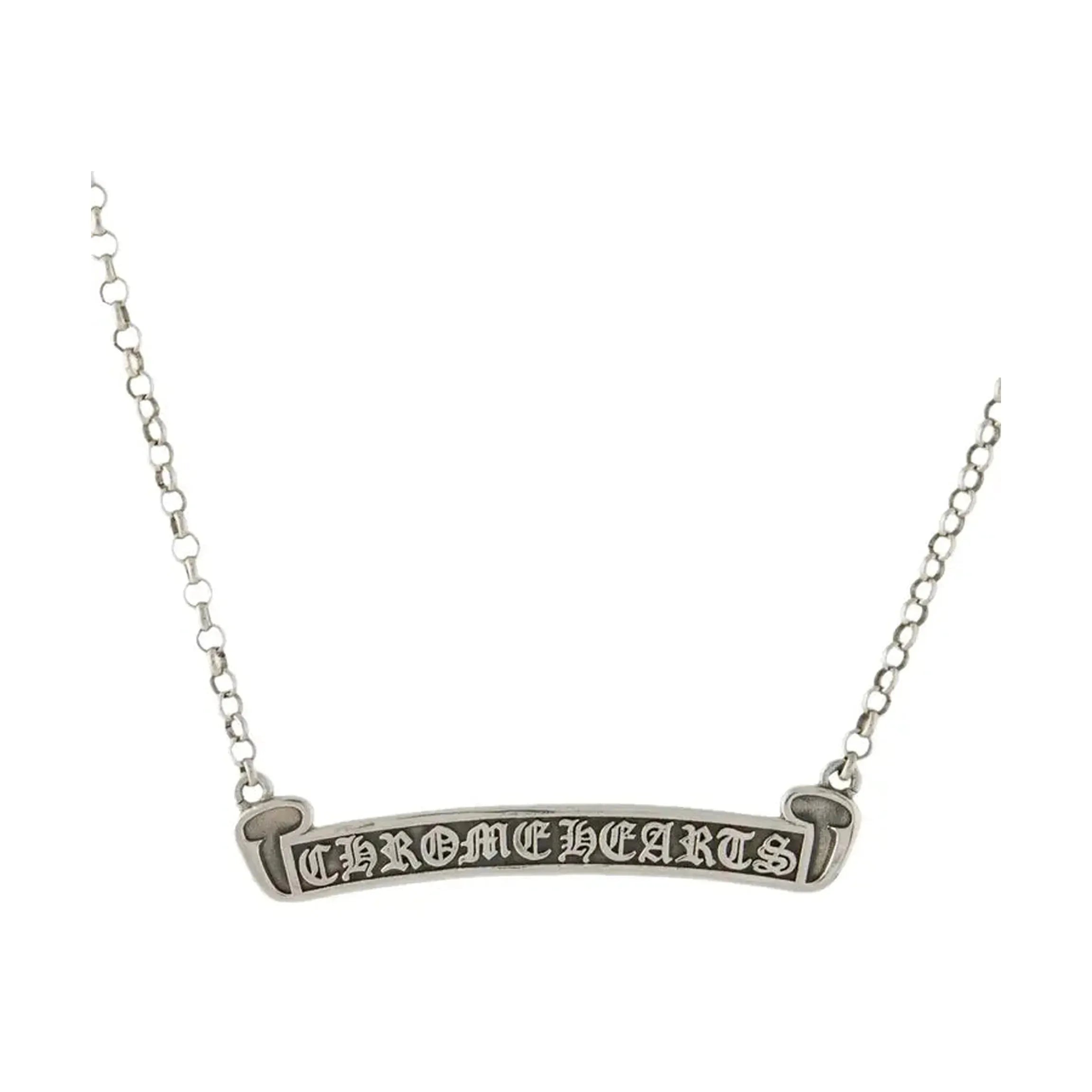 Chrome Hearts Scroll Label Chain Necklace « Silver »