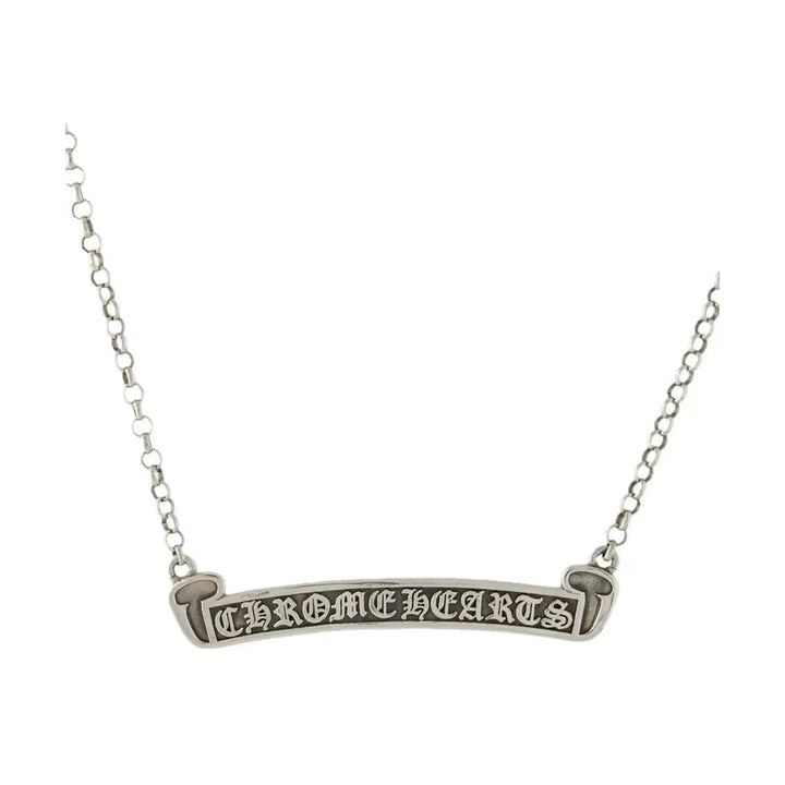 Chrome Hearts Scroll Label Chain Necklace « Silver »