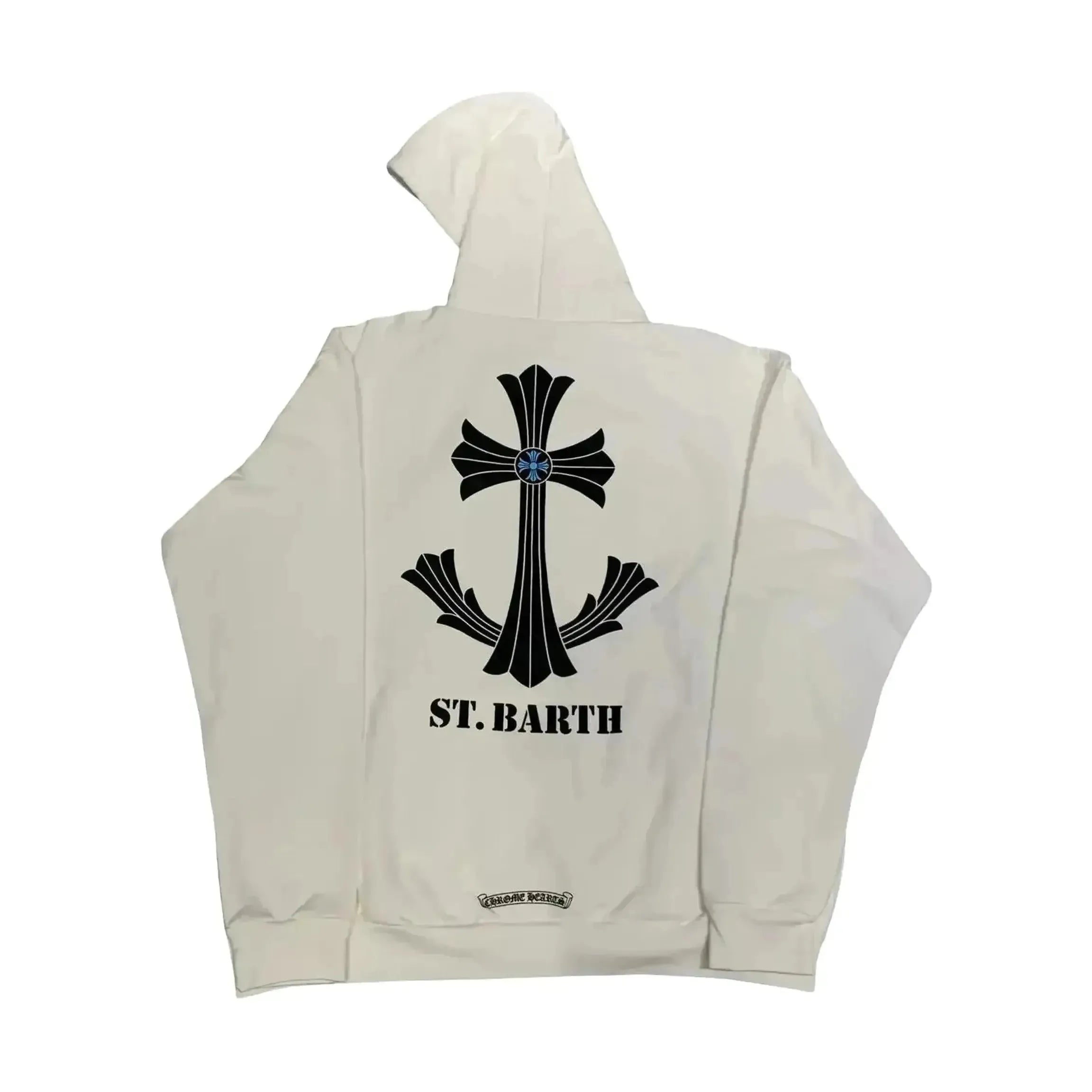 Chrome Hearts St Barth Exclusive Anchor Cross Hoodie White
