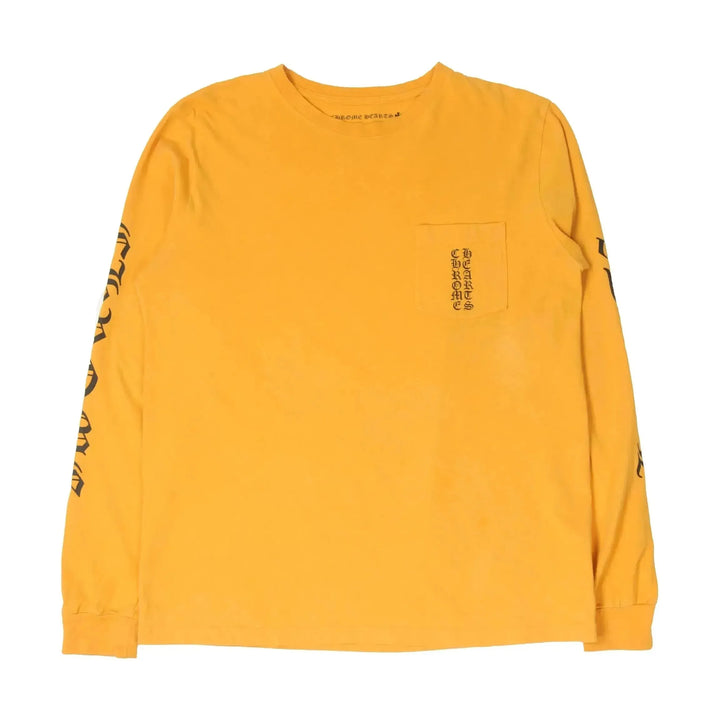 Chrome Hearts Vertical Logo Yellow Longsleeve