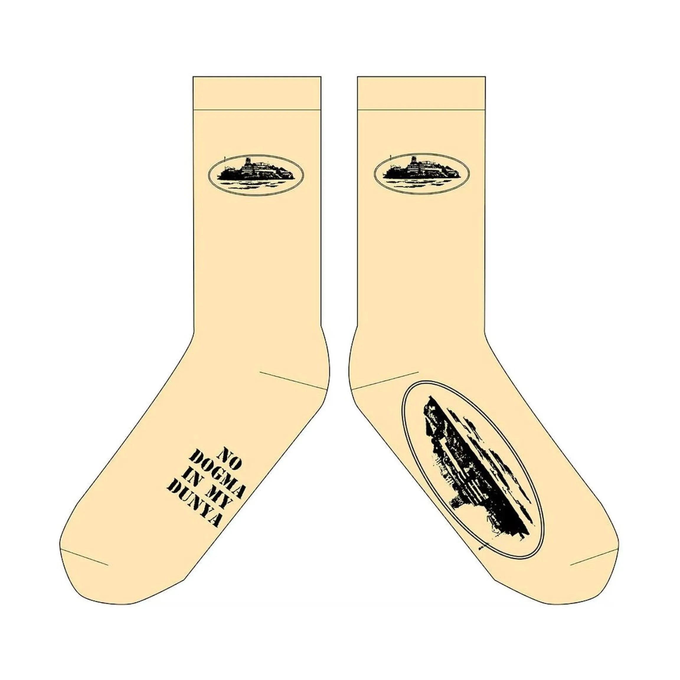 Corteiz Alcatraz Socks Cream