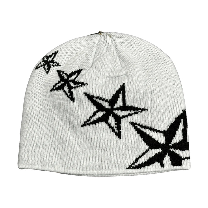 Corteiz White/Black 4 Starz Beanie