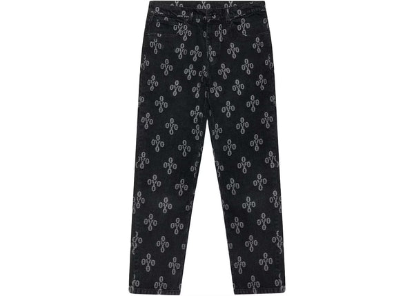 OVO Monogram Relaxed Fit Denim Washed Black/White