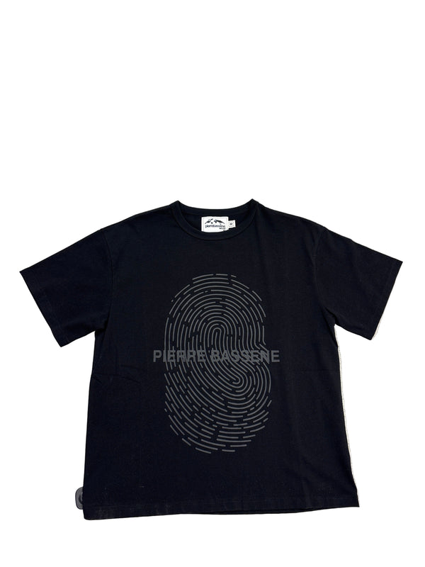 Pierre Bassene World Tone on Tone Fingerprint T-shirt Black