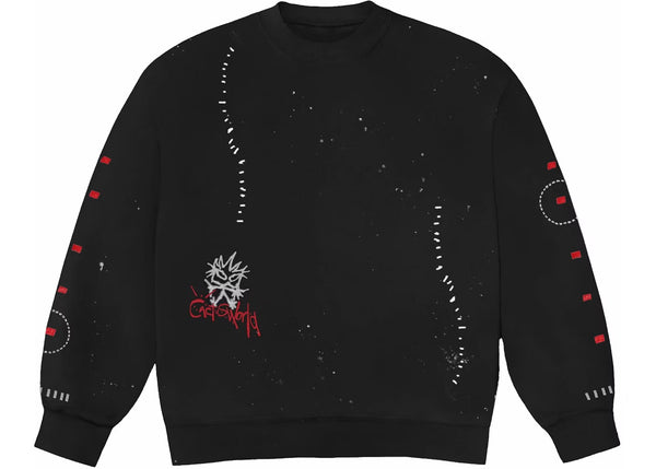 Cactus Jack by Travis Scott Stitched Crewneck Black