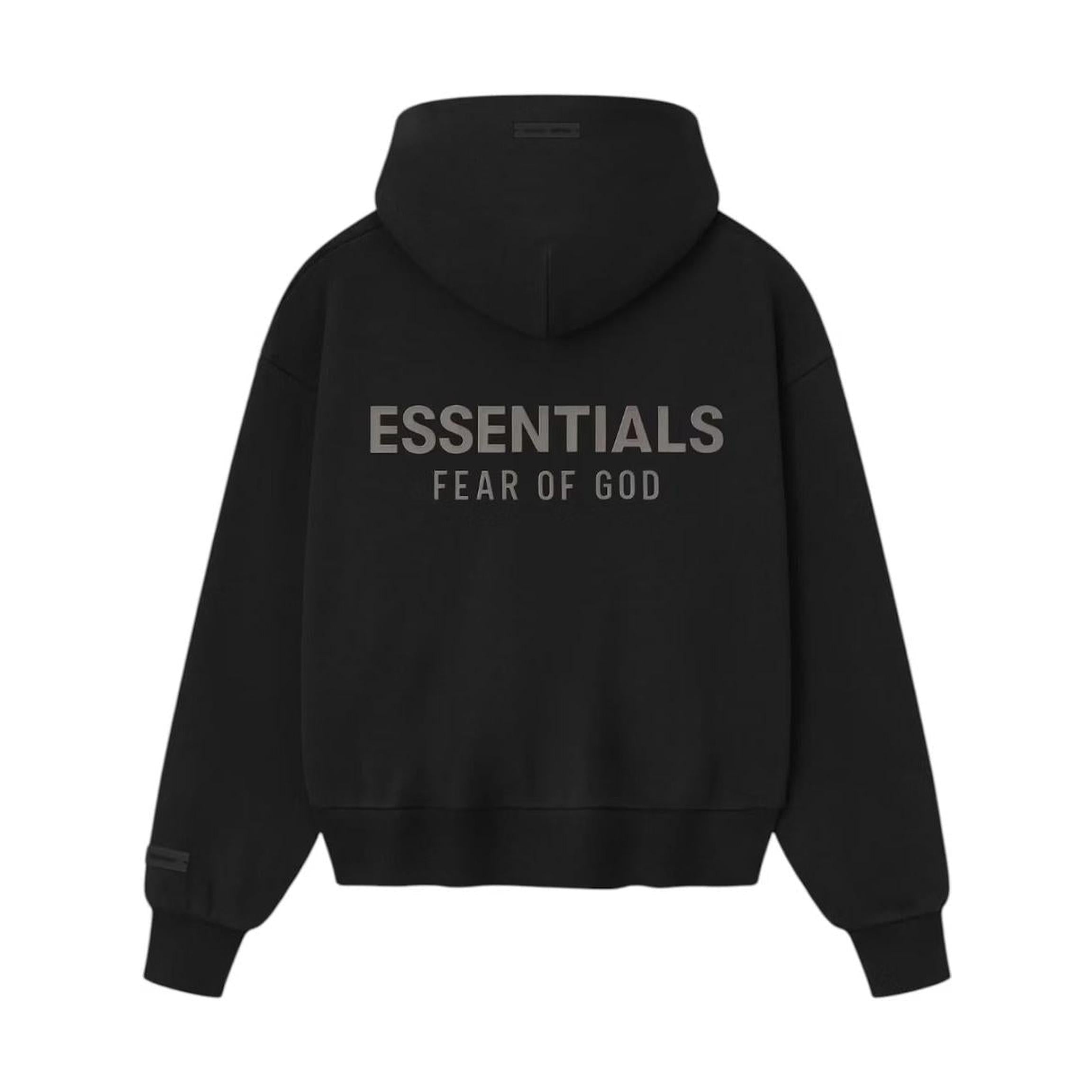 Fear of God Essentials Classic Fleece Zip-Up Hoodie (Black Logo)