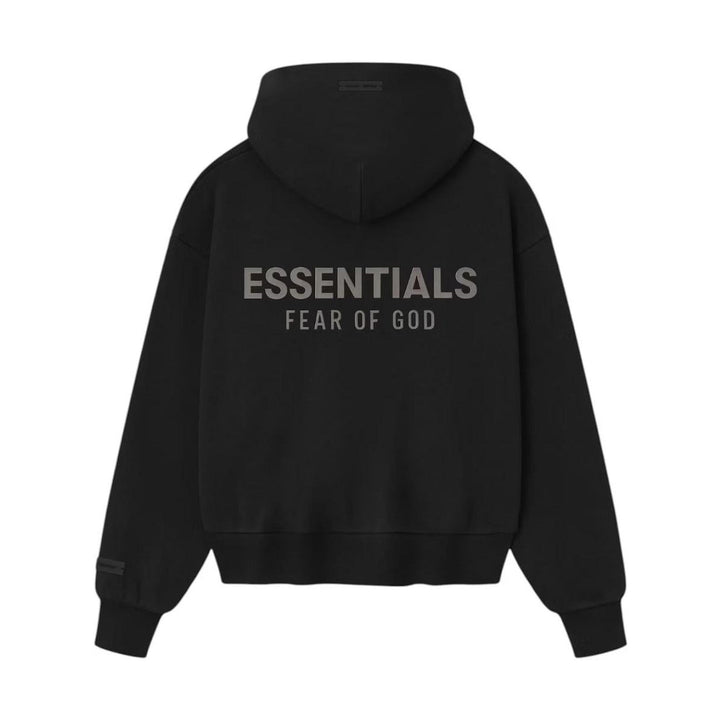 Fear of God Essentials Classic Fleece Zip-Up Hoodie (Black Logo)