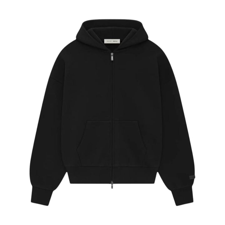 Fear of God Essentials Classic Fleece Zip-Up Hoodie (Black Logo)