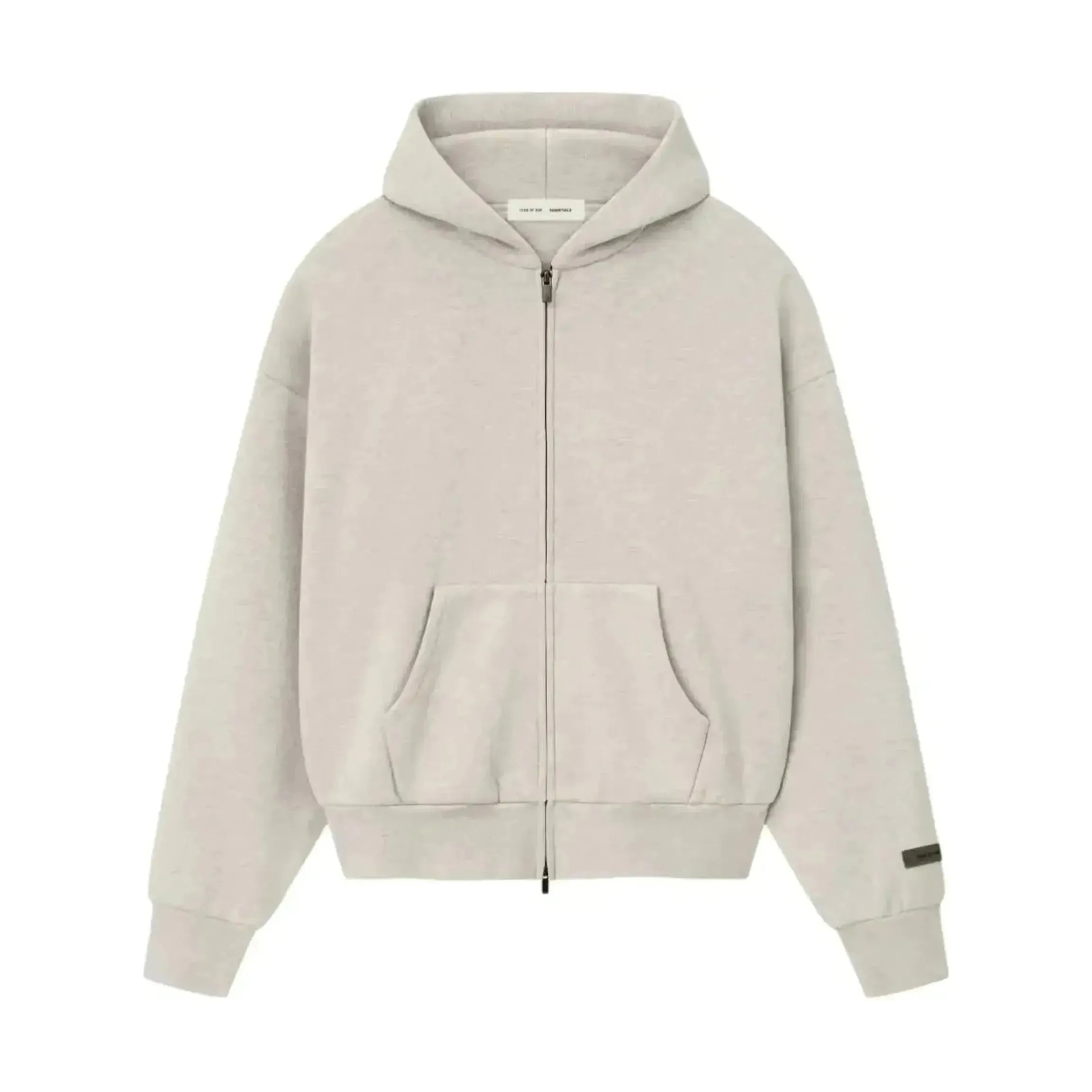 Fear of God Essentials Classic Fleece Zip-Up Hoodie Heather Stone