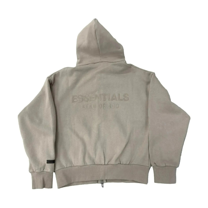 Fear of God Essentials Classic Fleece Zip Up Hoodie Timber