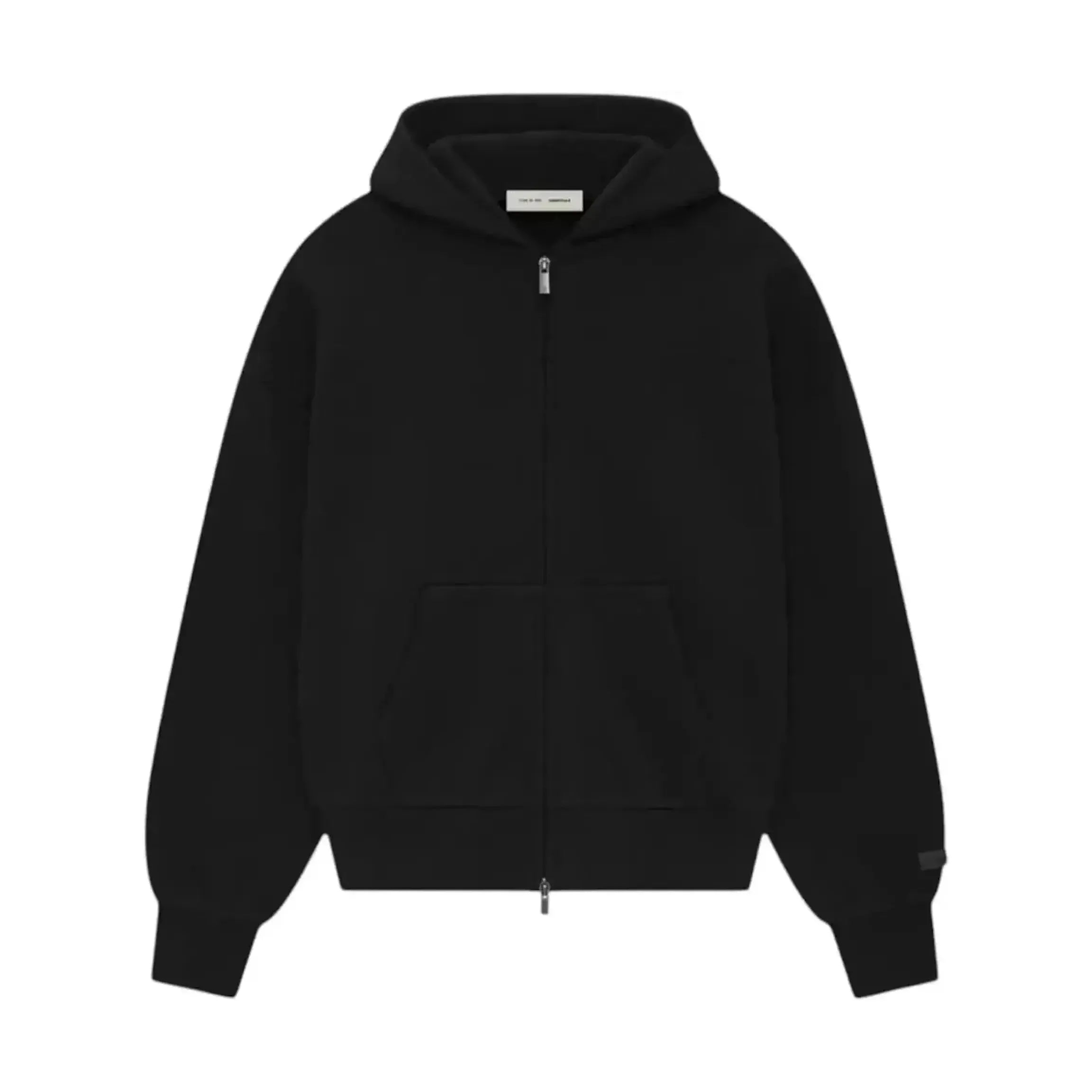 Fear of God Essentials Classic Full Zip-Up Hoodie Jet Black