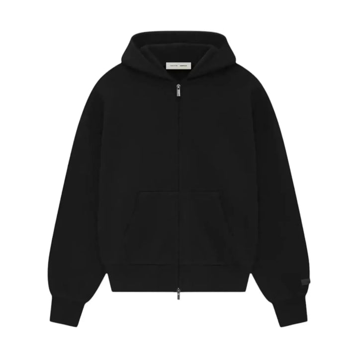 Fear of God Essentials Classic Full Zip-Up Hoodie Jet Black