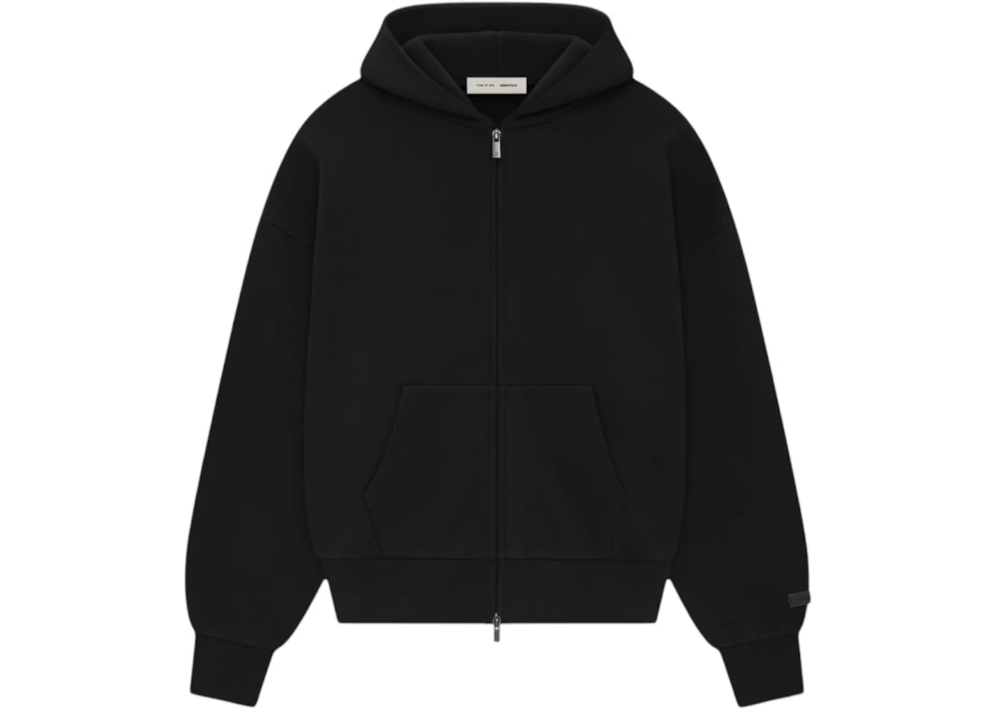 Fear of God Essentials  Classic Fleece Zip-Up Hoodie (Black Logo)