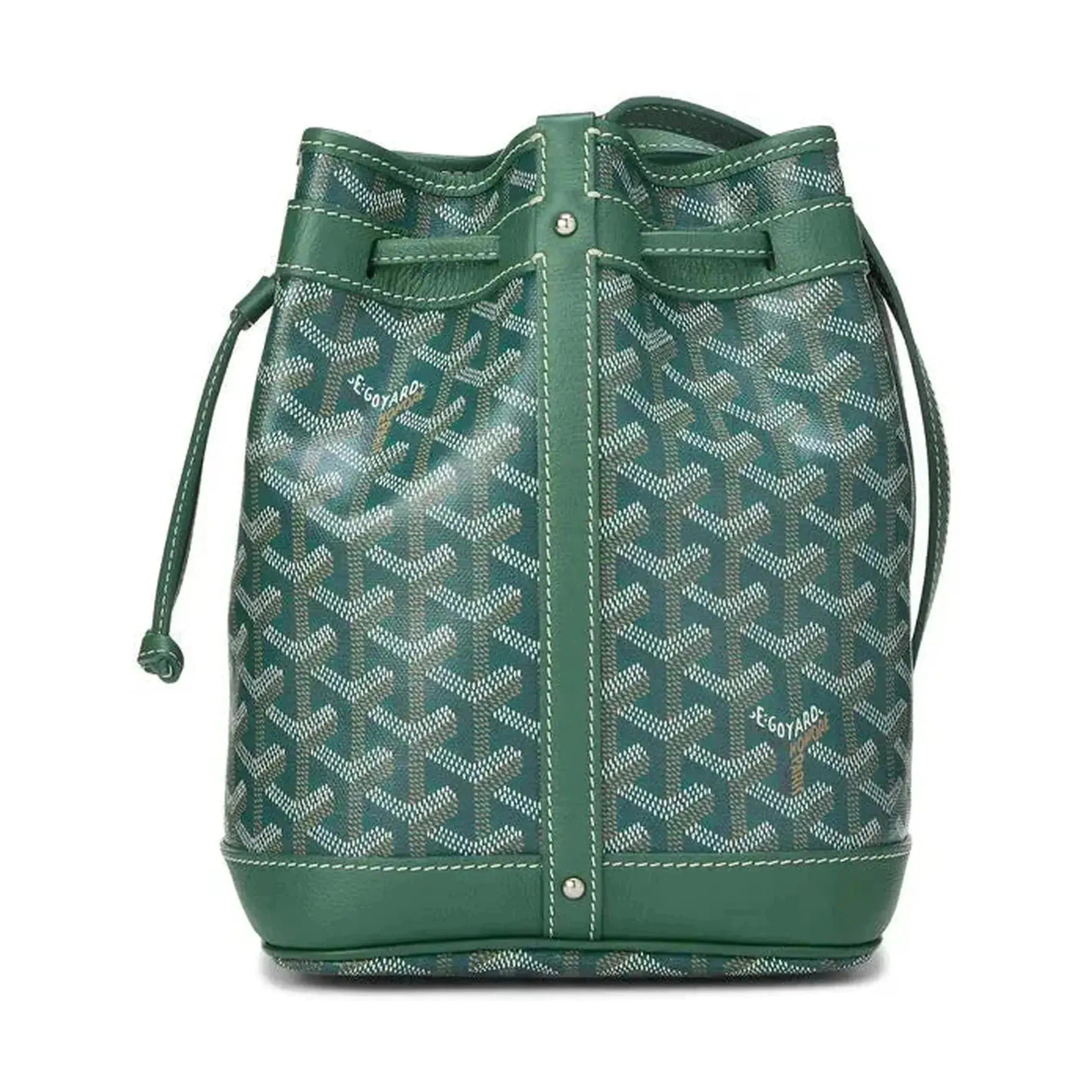 Goyard Petit Flop Mini Bucket Bag Goyardine Green