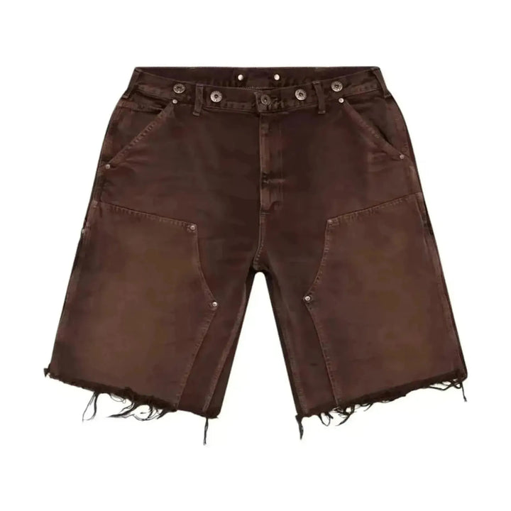 Hellstar Studded Denim Shorts Brown