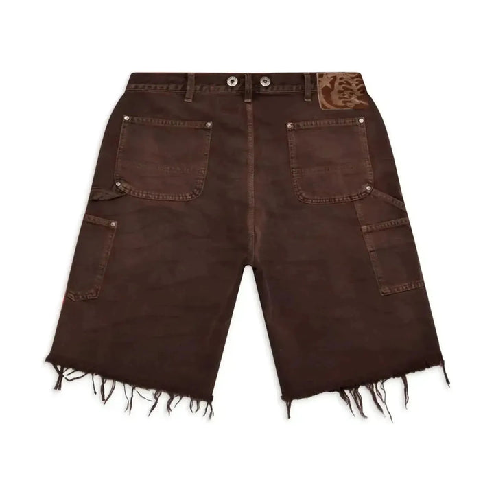 Hellstar Studded Denim Shorts Brown