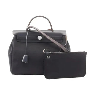 Hermes Noir Toile Herbag Zip 31