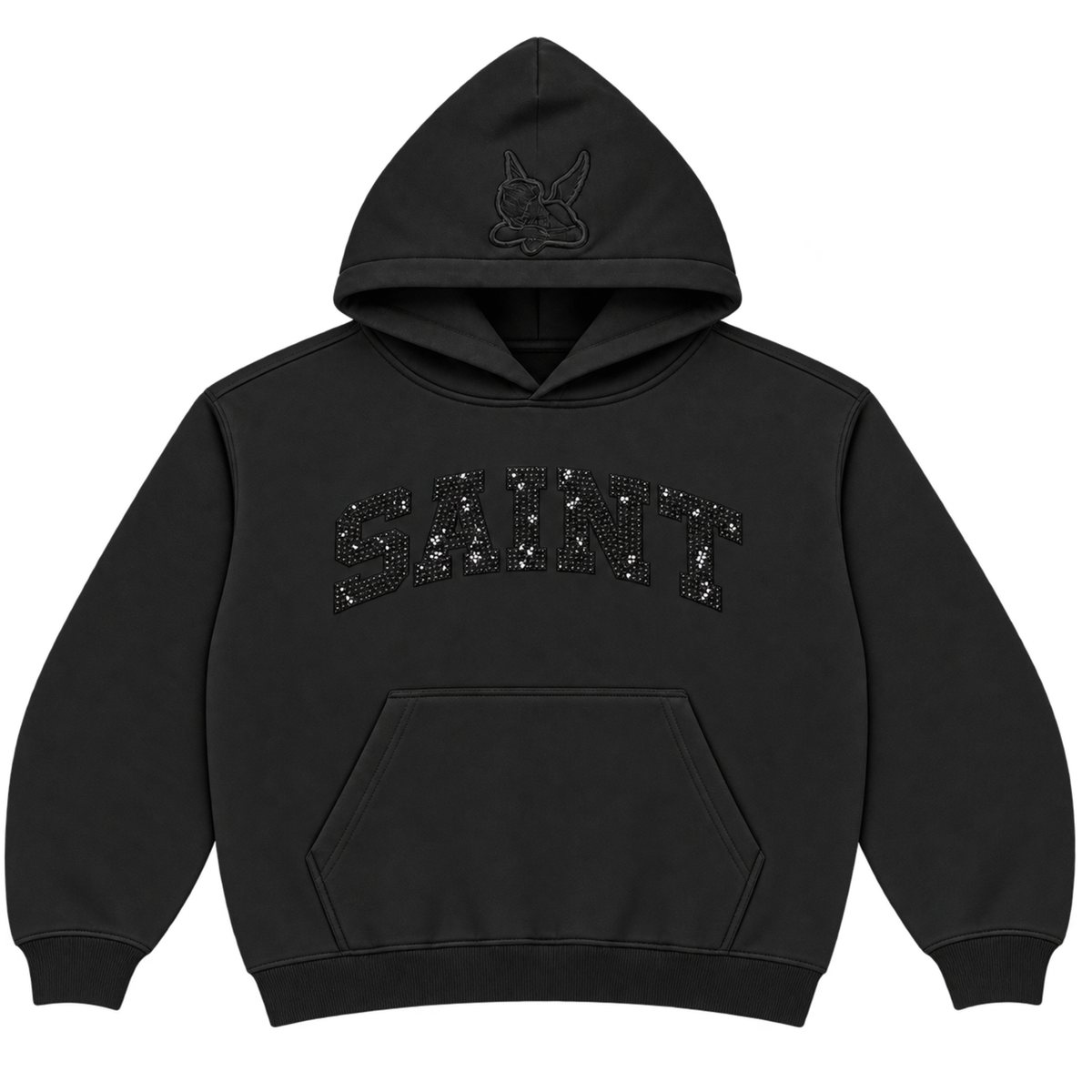 Hoodie Saint Black /Crystal