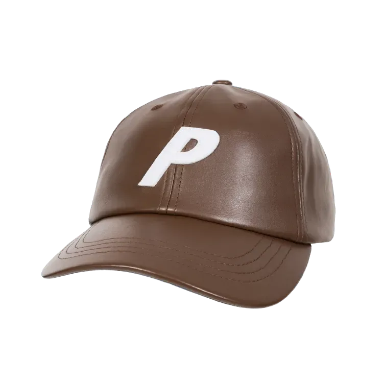 Palace Faux Leather P 6-Panel Brown Cap